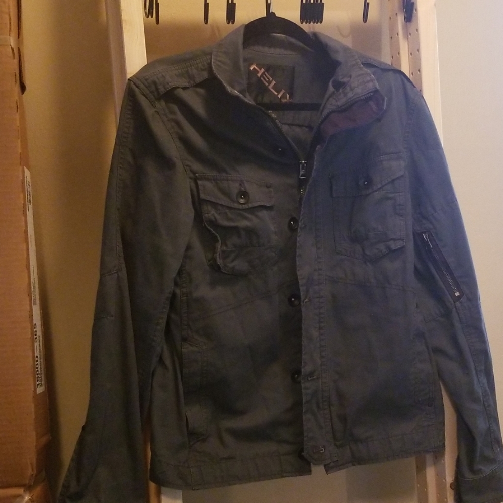 Blue military utility jacket helix size medium
